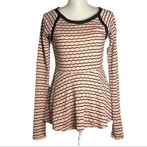 Free People fit and flare striped top size M